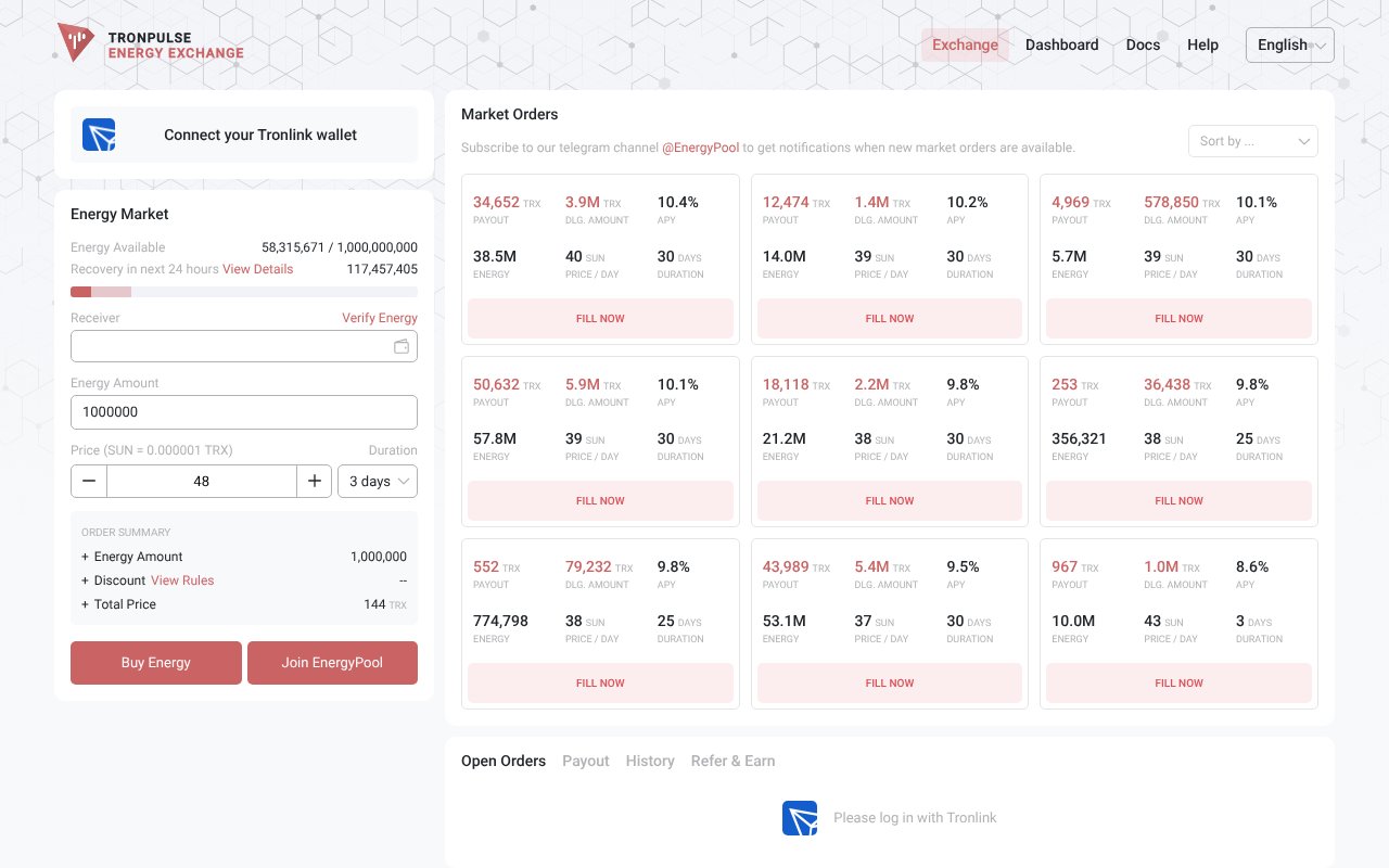 Screenshot of tronpulse.io
