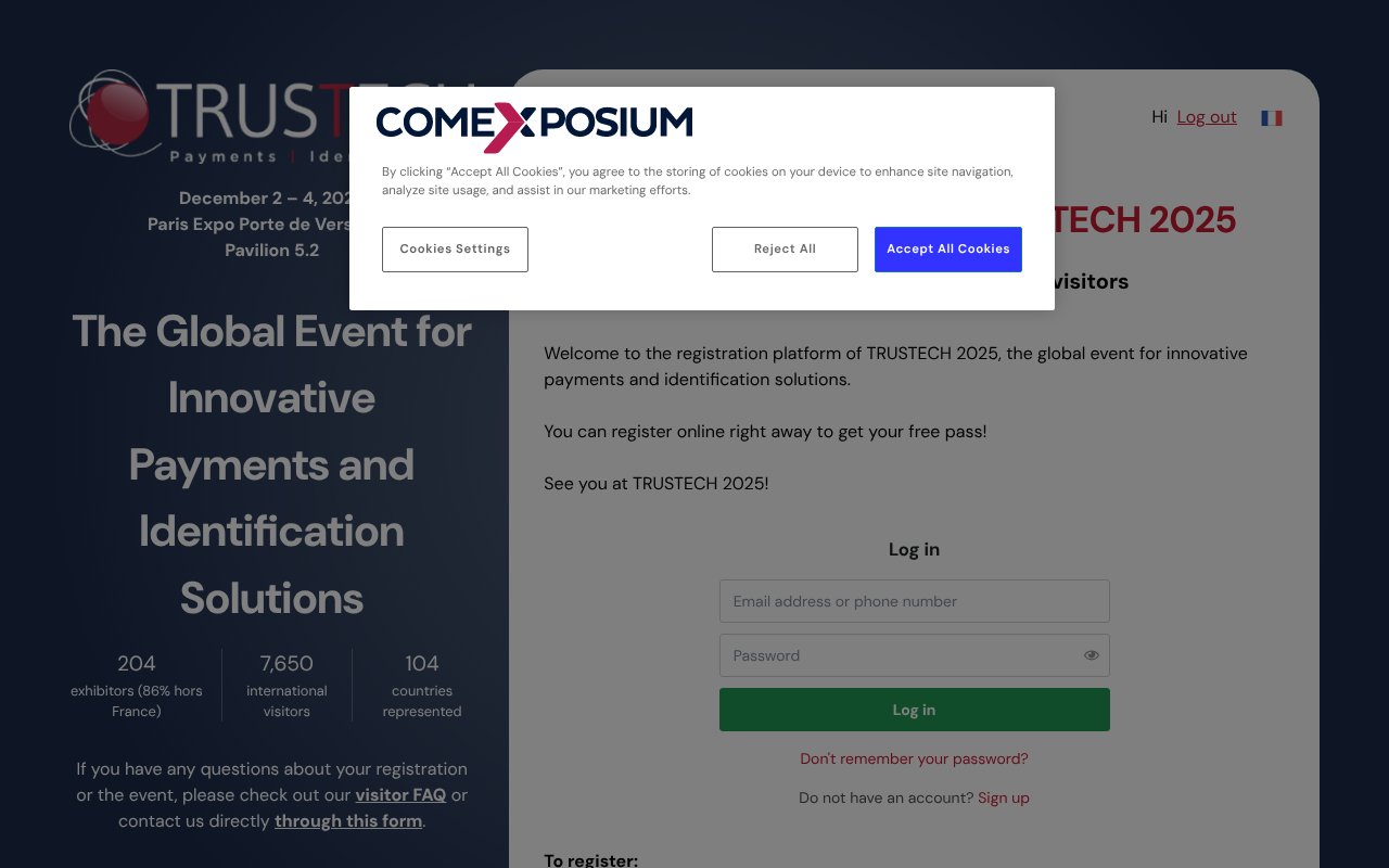 Screenshot of trustech-event.fr
