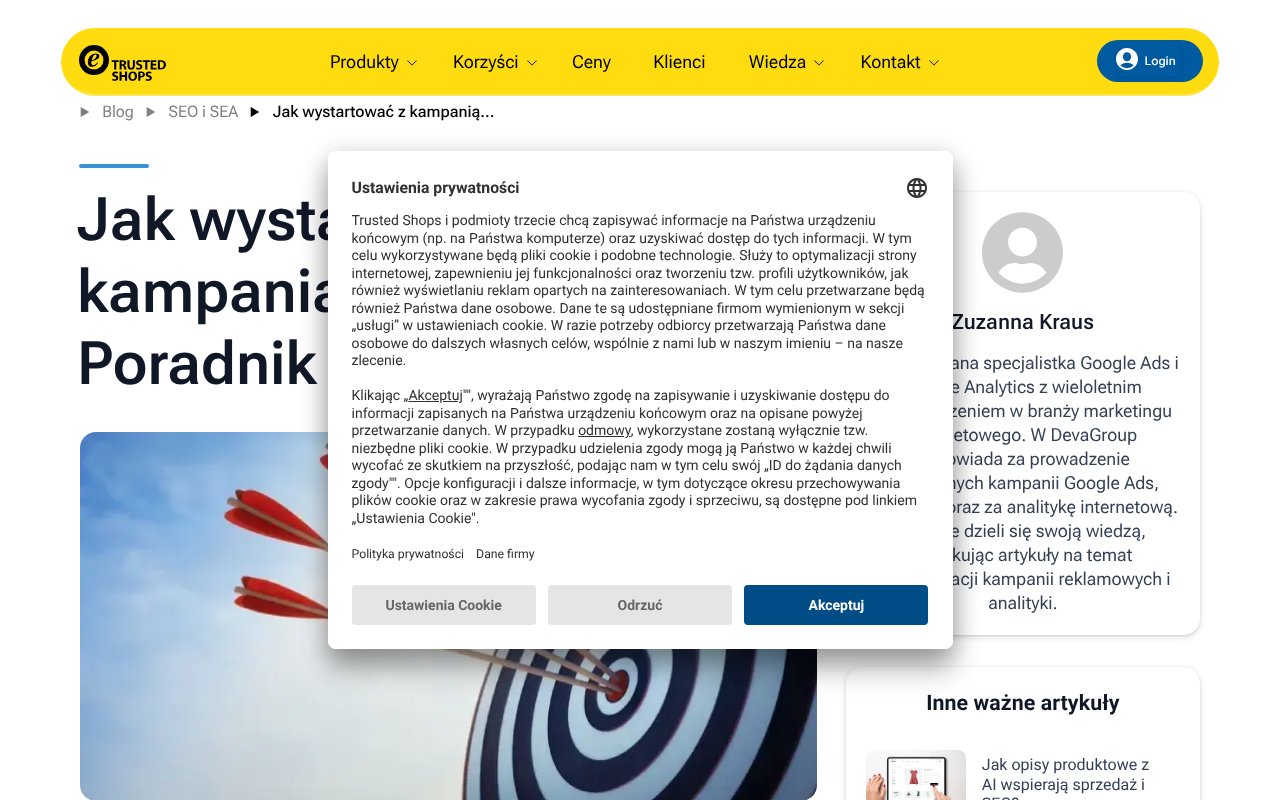 Screenshot of trustedshops.pl