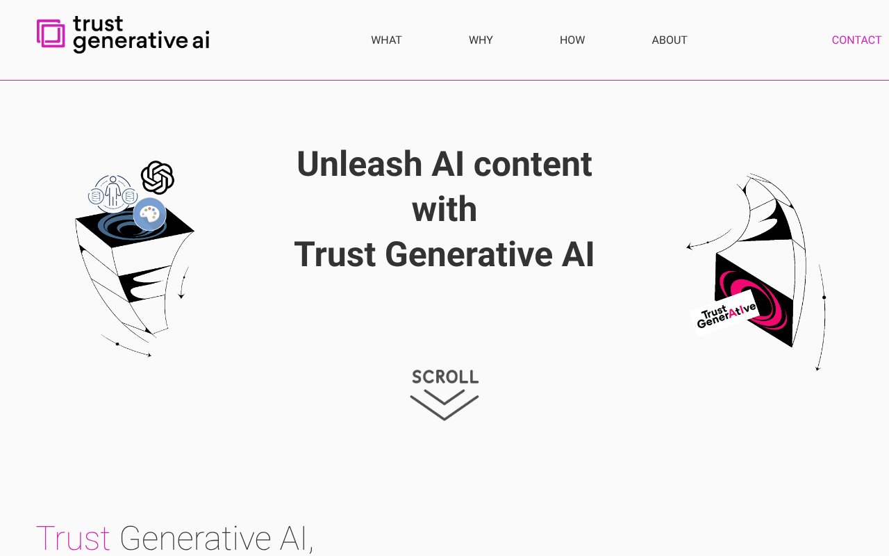 Screenshot of trustgenerative.ai
