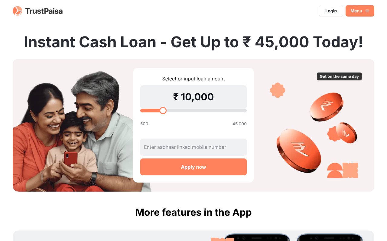 Screenshot of trustpaisa.com