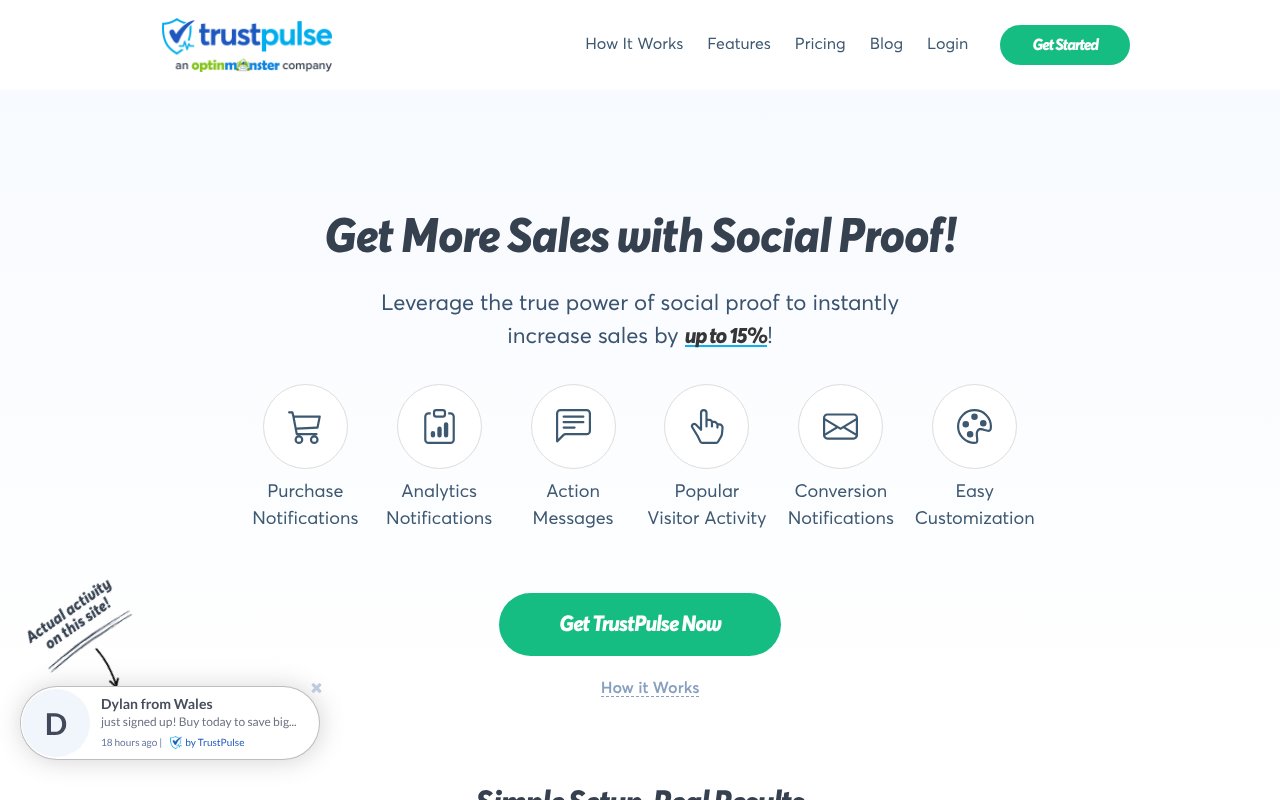 Screenshot of trustpulse.com