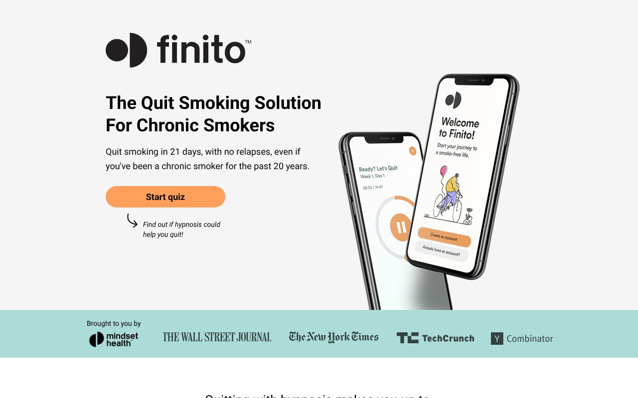 Screenshot of tryfinito.com