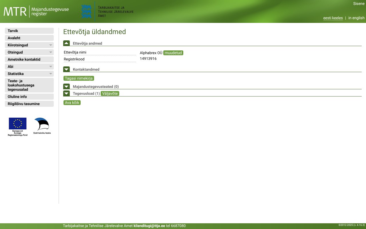 Screenshot of ttja.ee