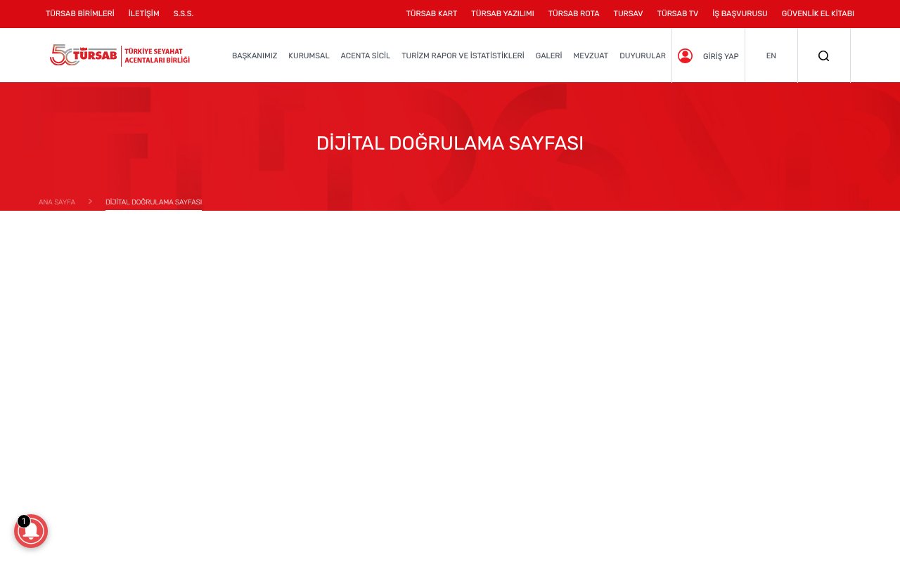 Screenshot of tursab.org.tr