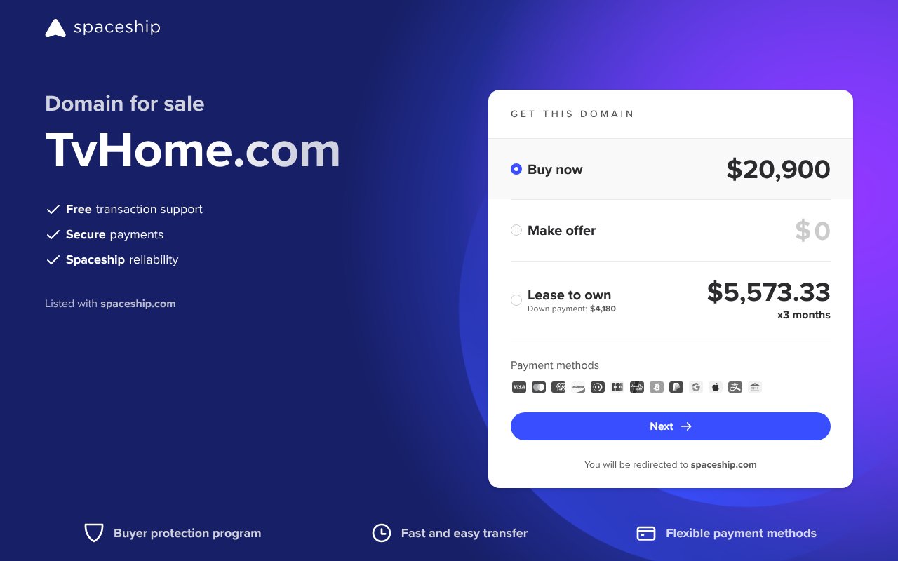 Screenshot of tvhome.com