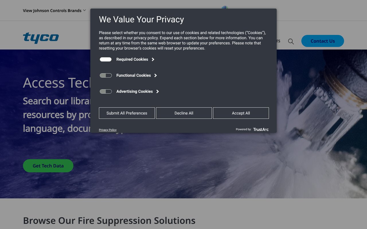 Screenshot of tyco-fire.com