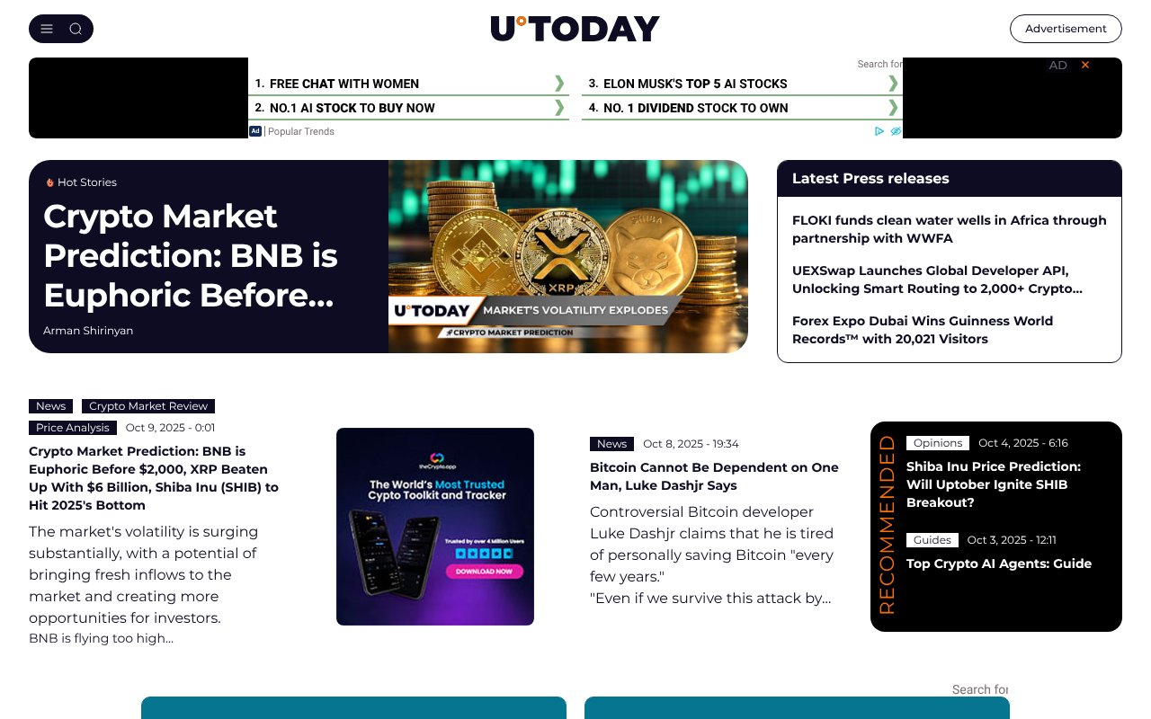 Screenshot of u.today