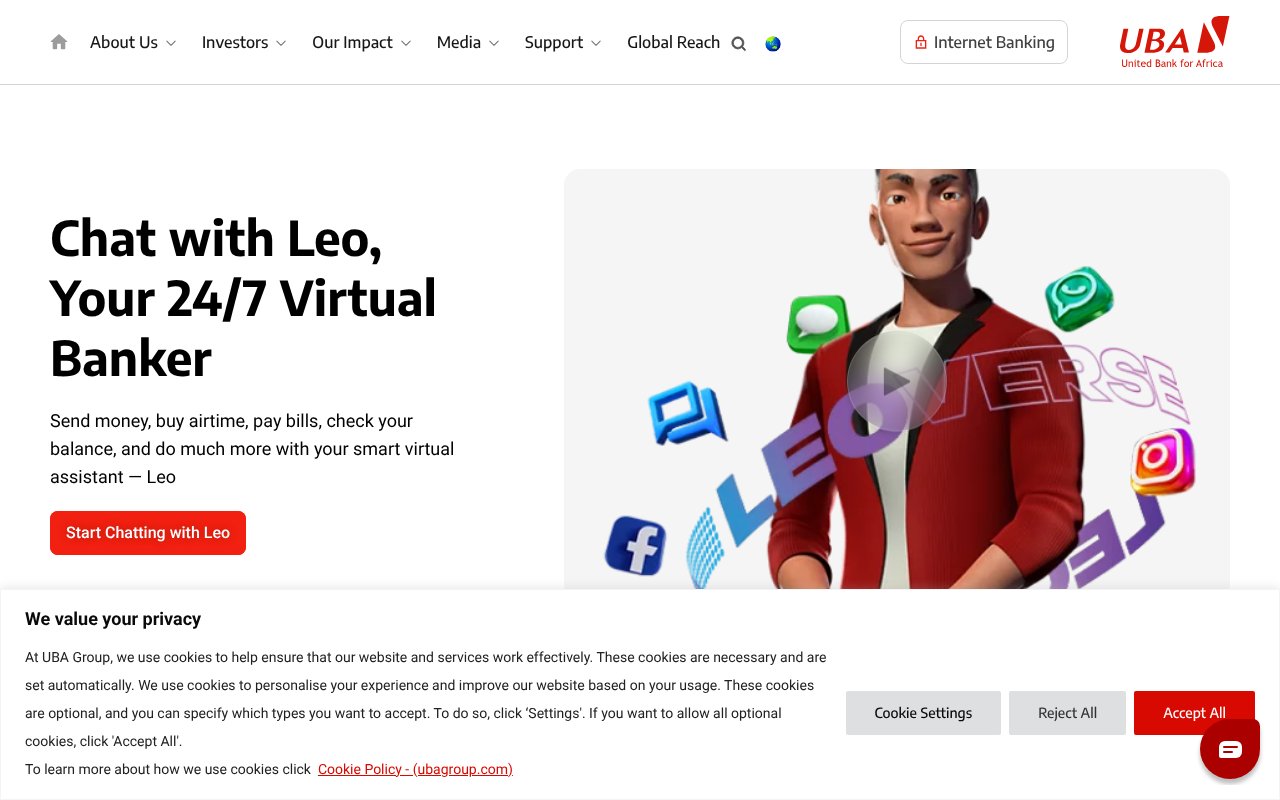 Screenshot of ubagroup.com