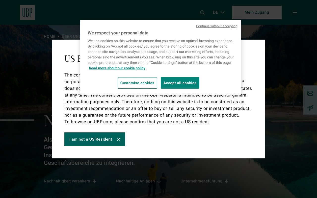 Screenshot of ubp.com