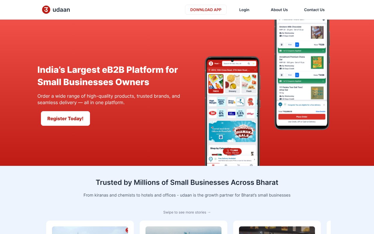 Screenshot of udaan.com