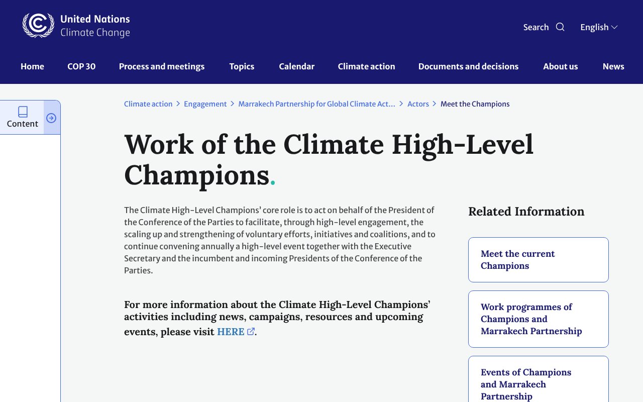 Screenshot of unfccc.int