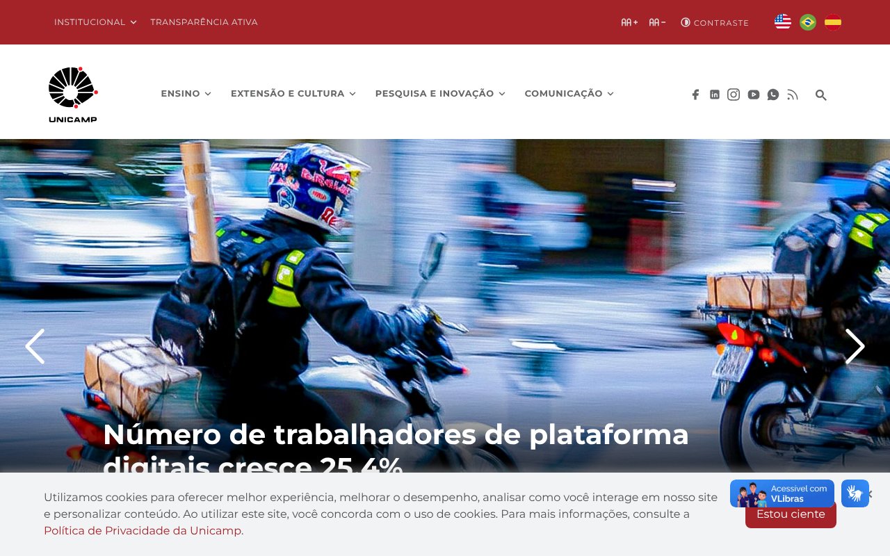 Screenshot of unicamp.br