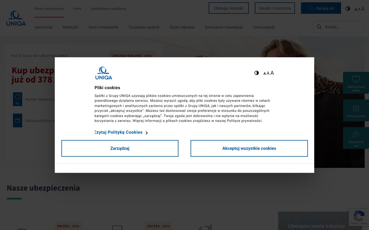 Screenshot of uniqa.pl
