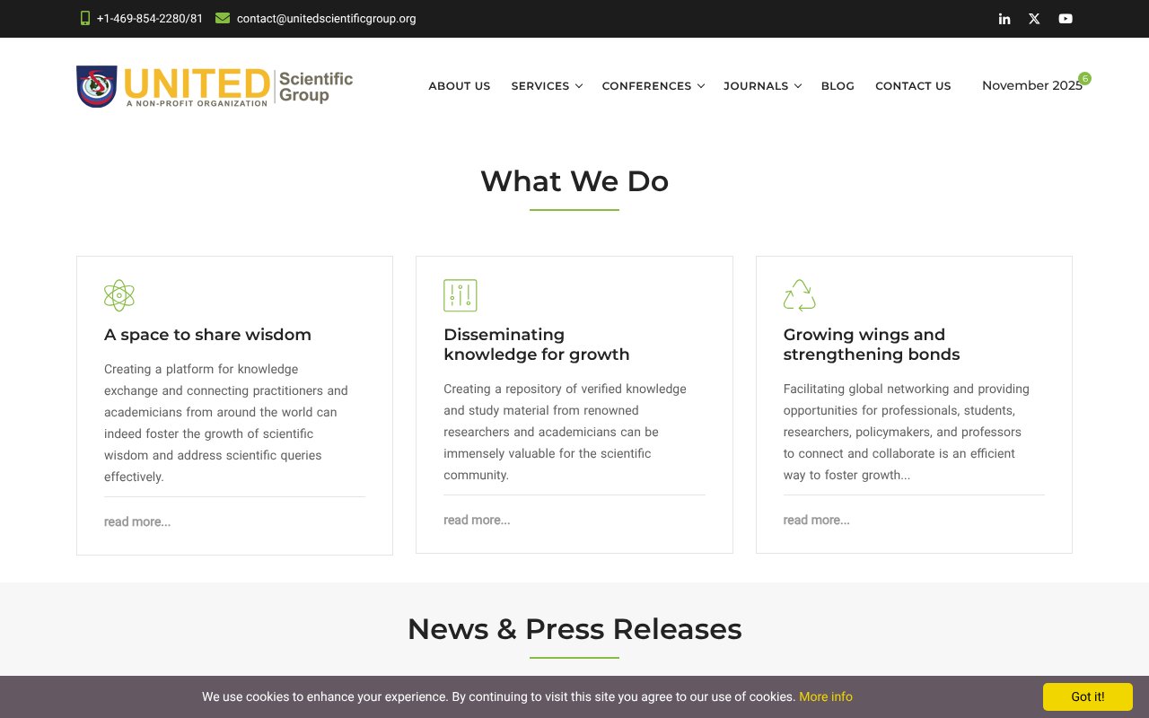 Screenshot of unitedscientificgroup.com