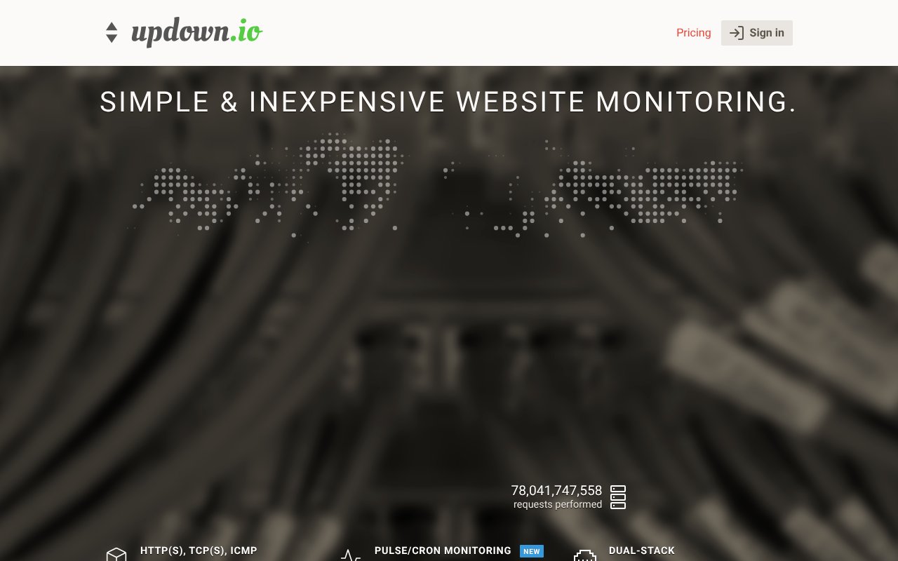 Screenshot of updown.io