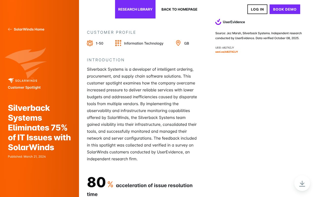 Screenshot of userevidence.com