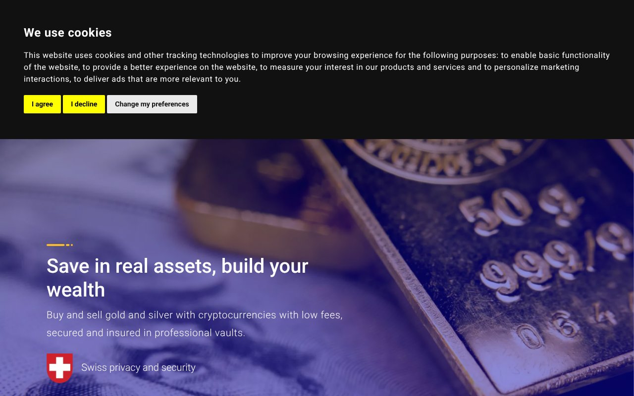 Screenshot of vaultoro.com