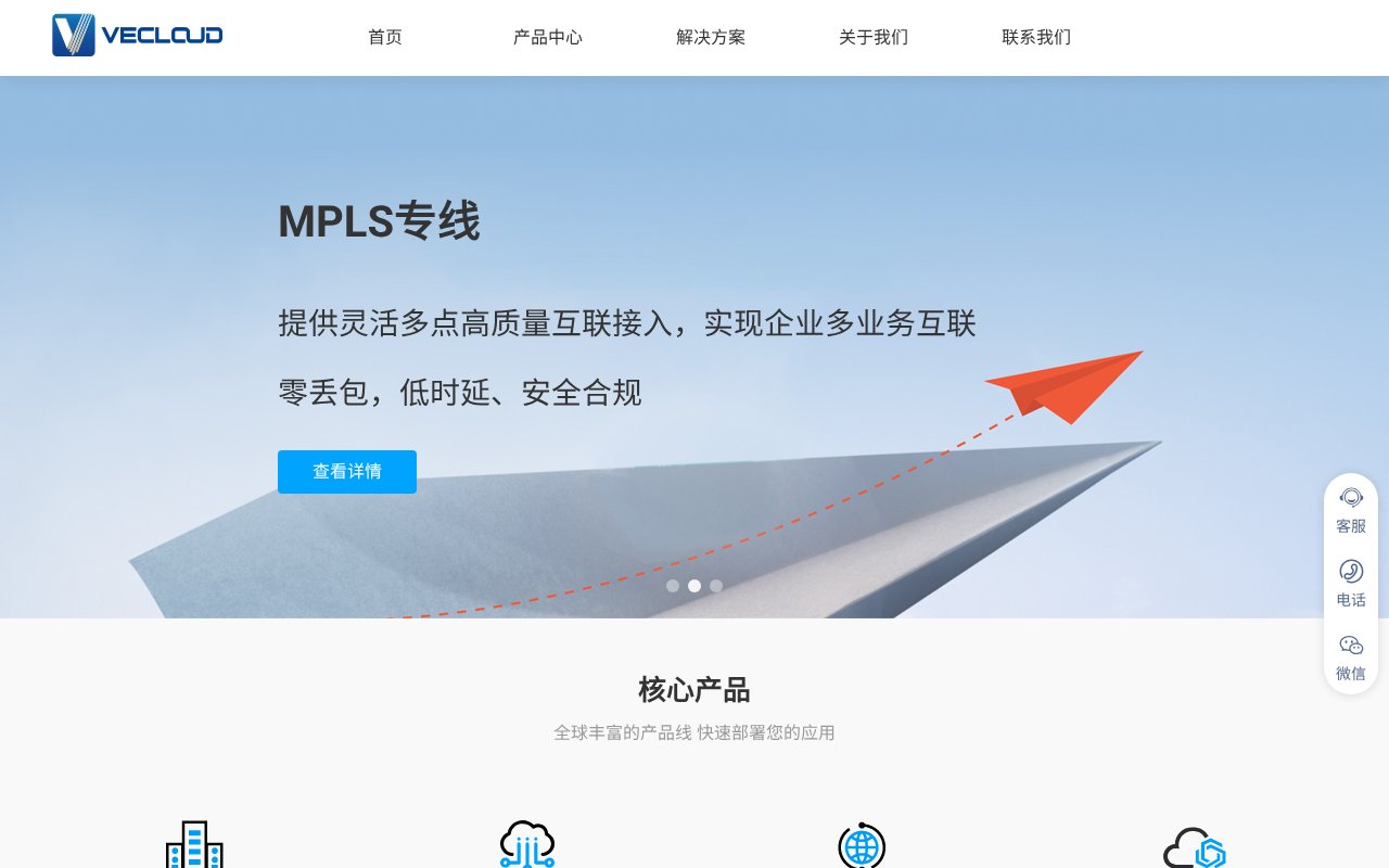 Screenshot of vecloud.com.cn