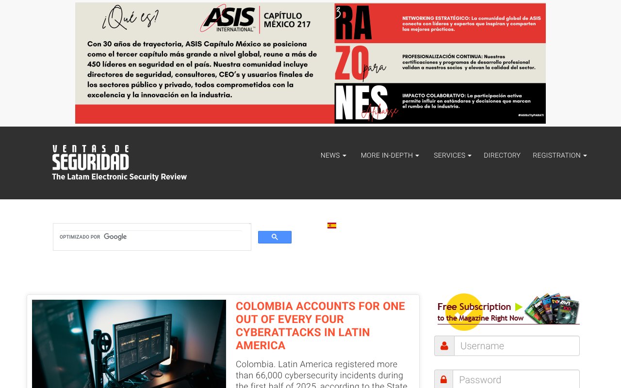 Screenshot of ventasdeseguridad.com