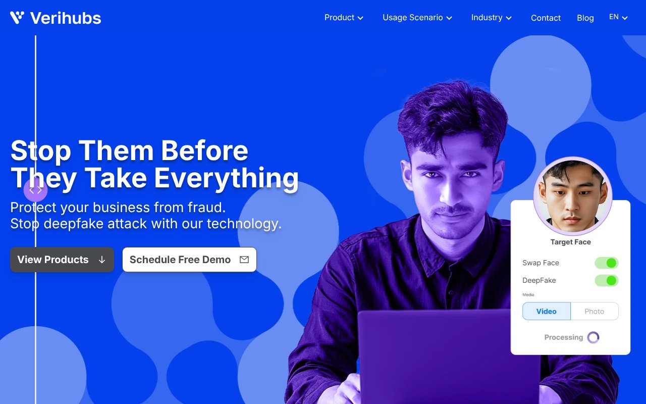 Screenshot of verihubs.com