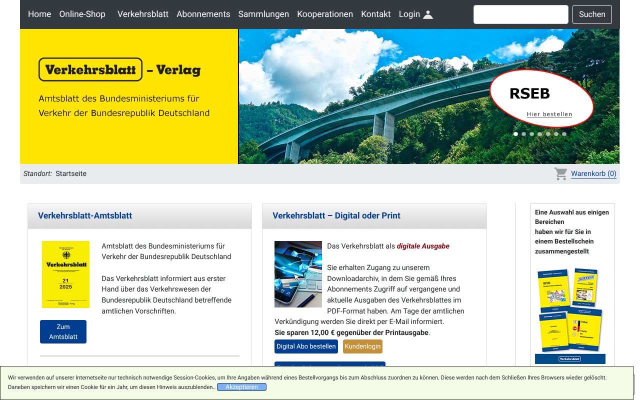 Screenshot of verkehrsblatt.de