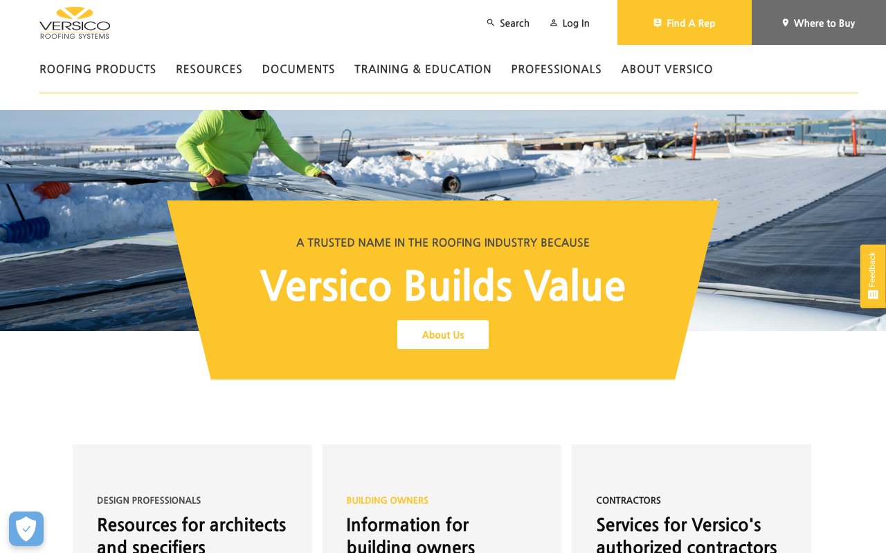 Screenshot of versico.com