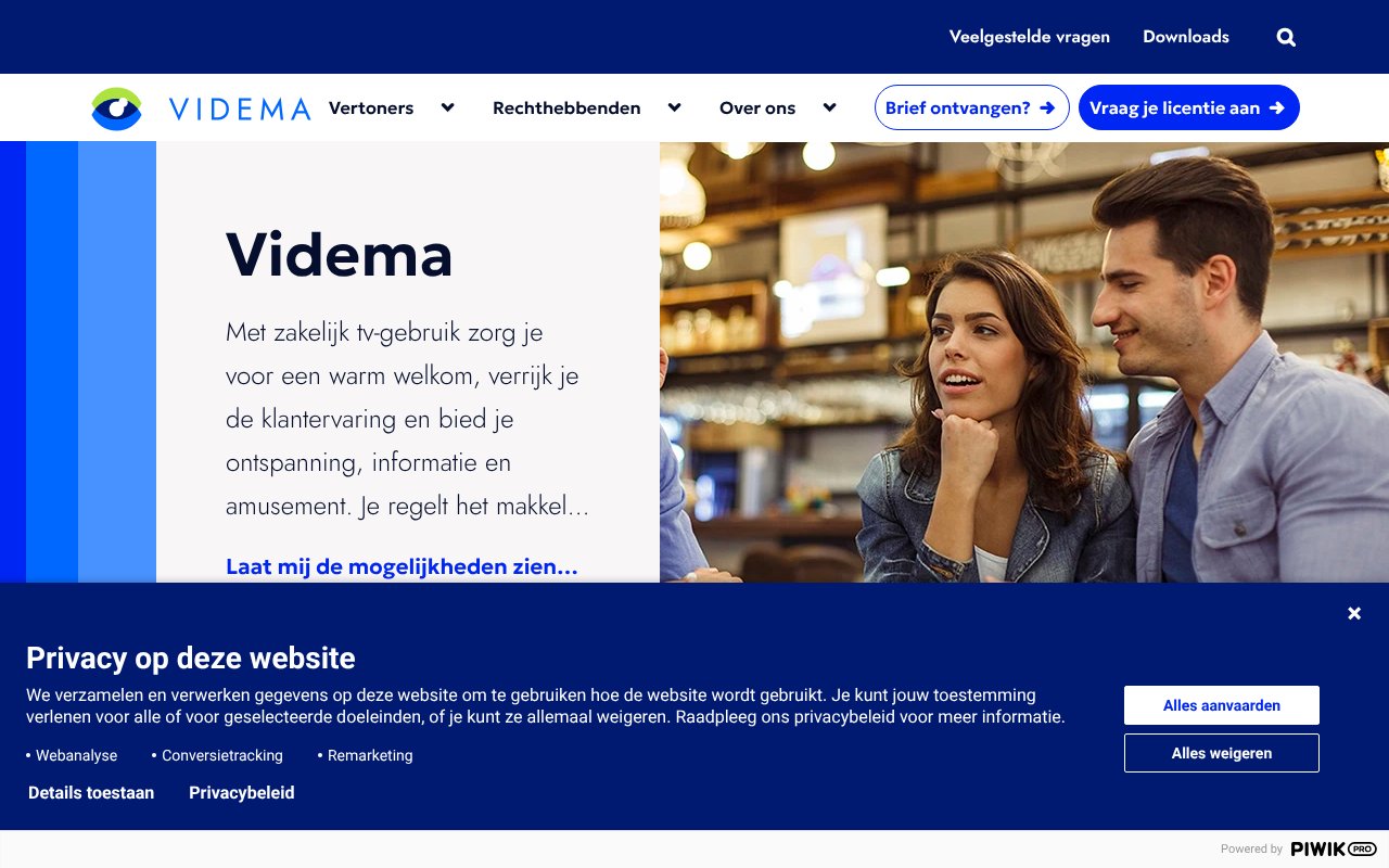 Screenshot of videma.nl