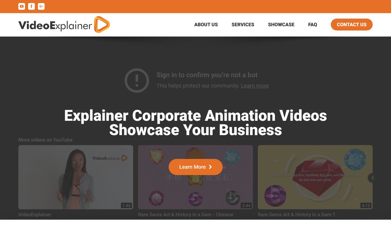 Screenshot of videoexplainer.com.sg