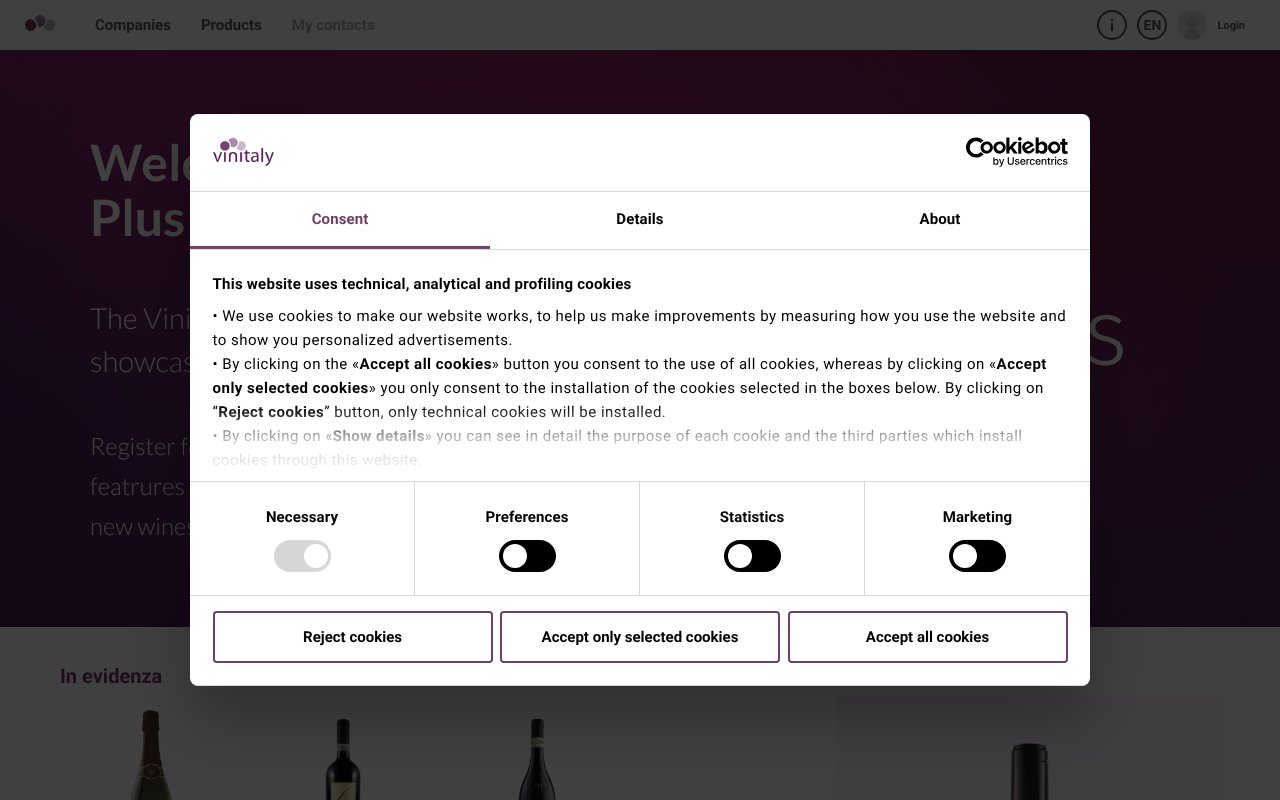 Screenshot of vinitalyplus.com
