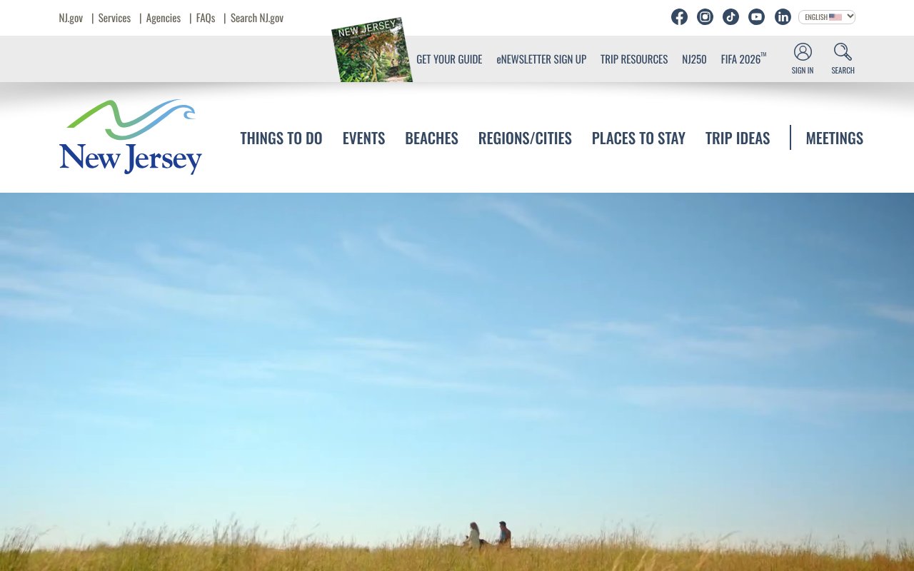 Screenshot of visitnj.org