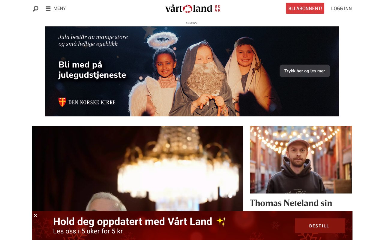 Screenshot of vl.no