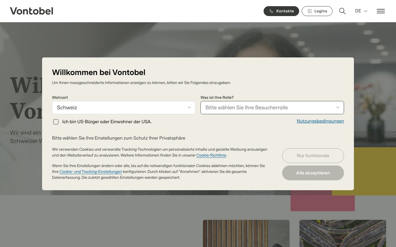 Screenshot of vontobel.com