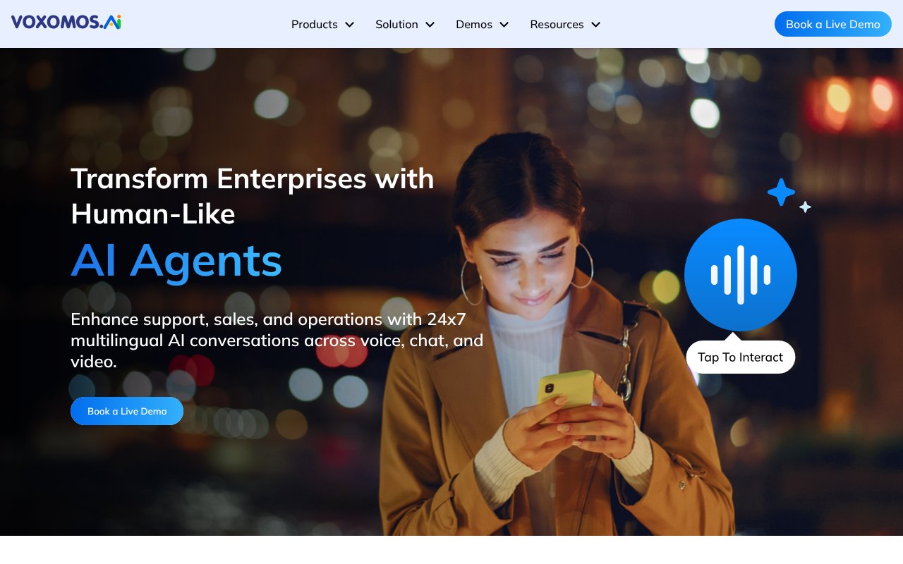 Screenshot of voxomos.ai