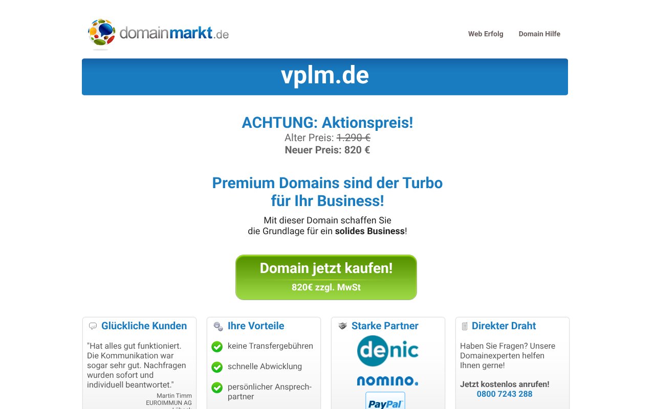 Screenshot of vplm.de