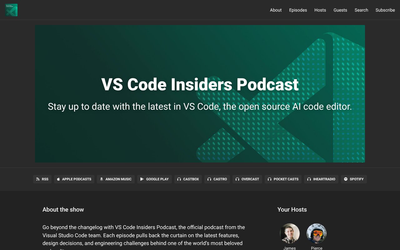 Screenshot of vscodepodcast.com
