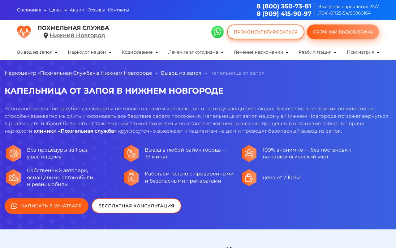 Screenshot of vyvod-iz-zapoya-nizhnij-novgorod13.ru