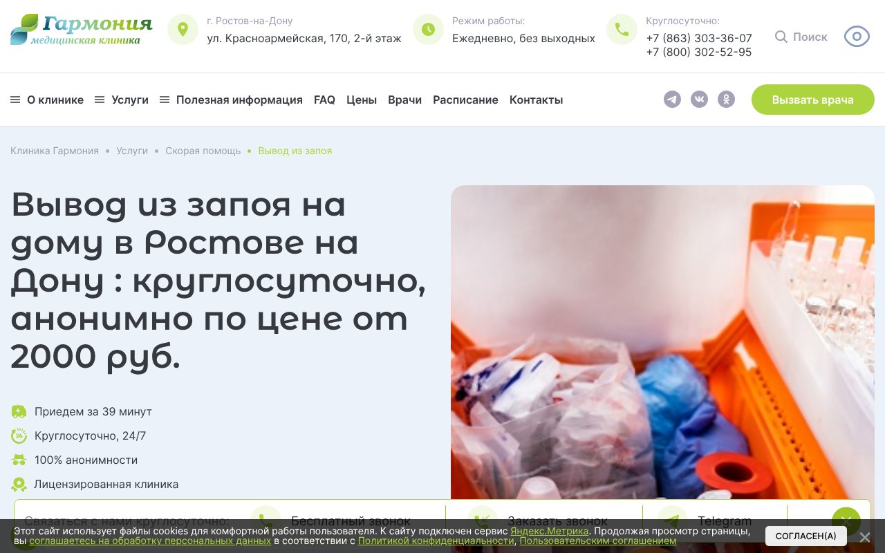 Screenshot of vyvod-iz-zapoya-rostov224.ru