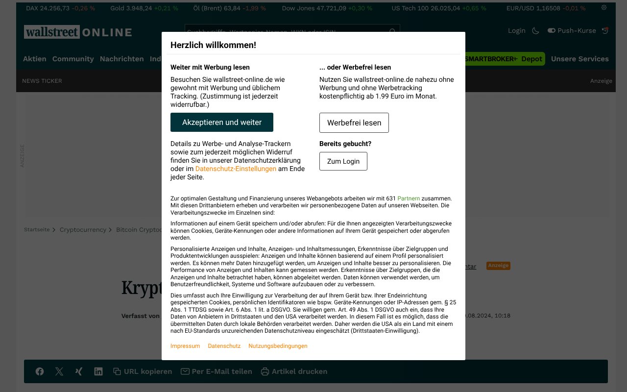 Screenshot of wallstreet-online.de