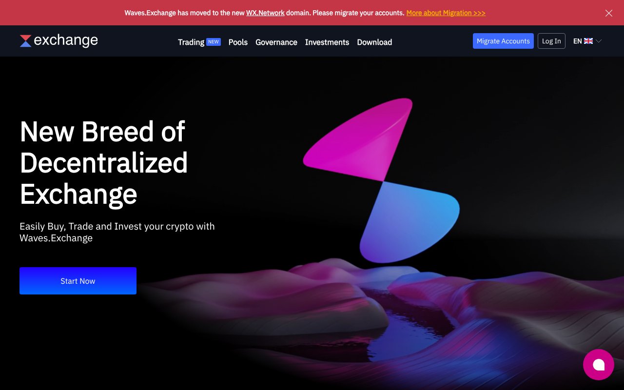 Screenshot of waves.exchange