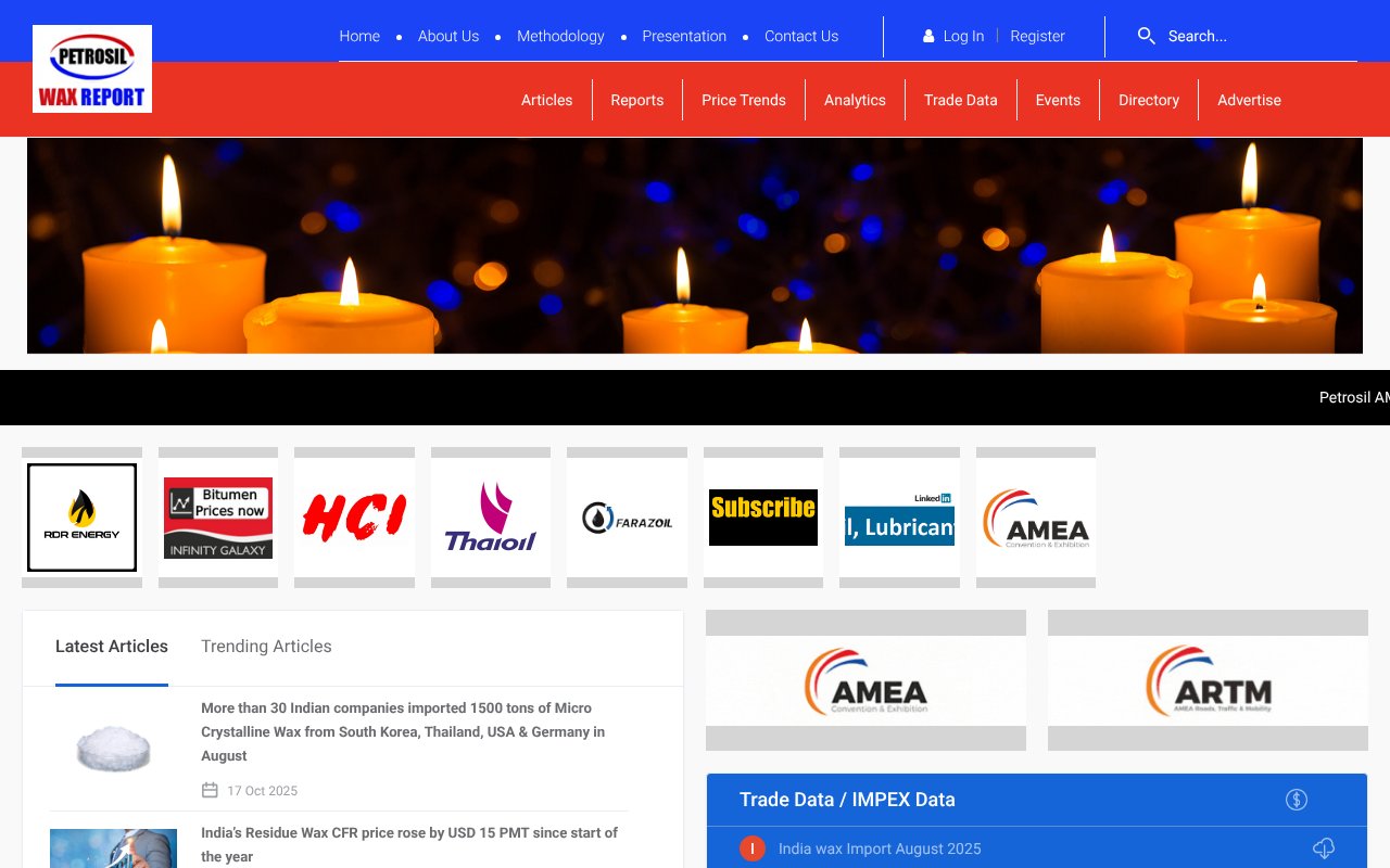 Screenshot of waxreport.com