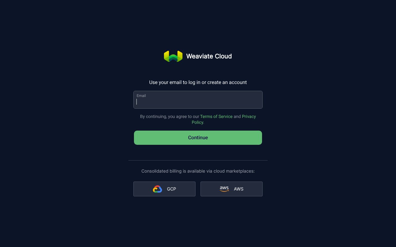 Screenshot of weaviate.cloud