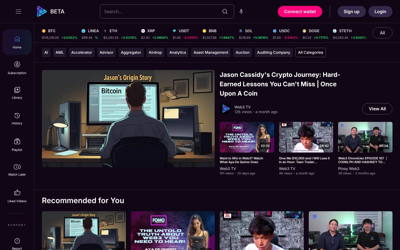 Screenshot of web3.tv