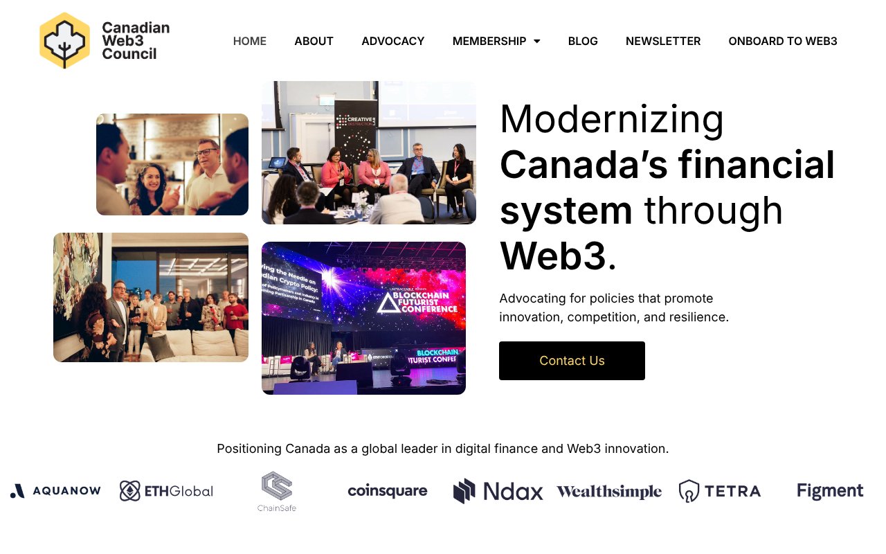Screenshot of web3canada.ca