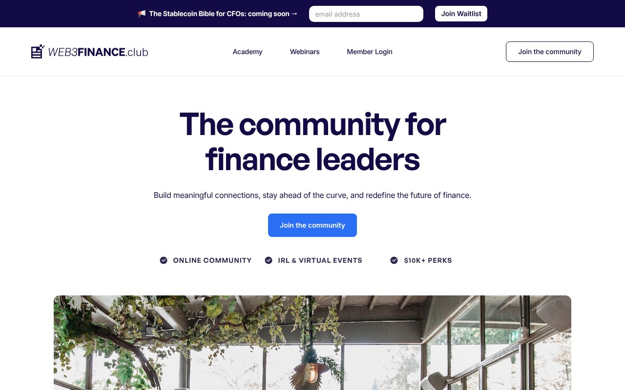 Screenshot of web3financeclub.com