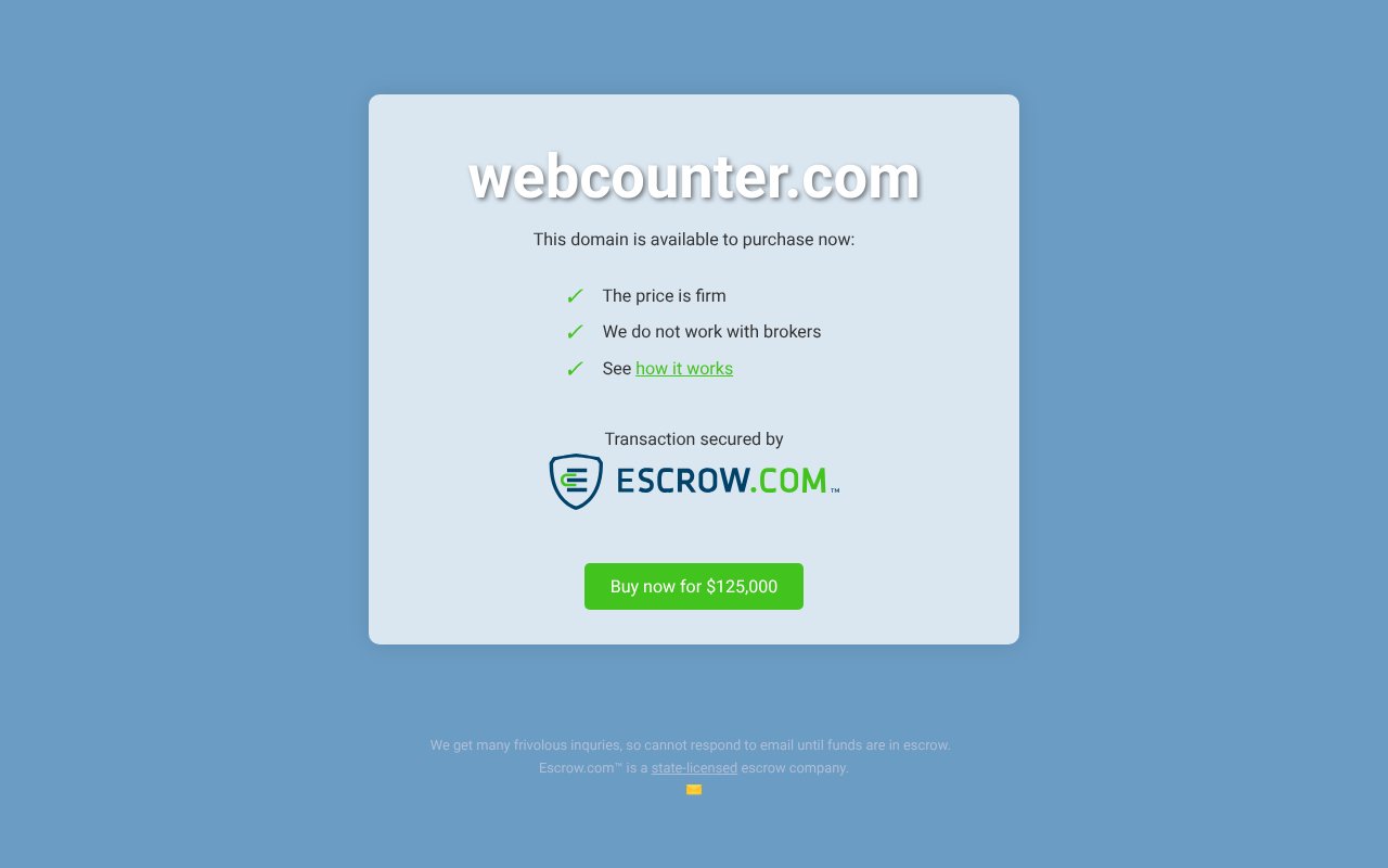 Screenshot of webcounter.com