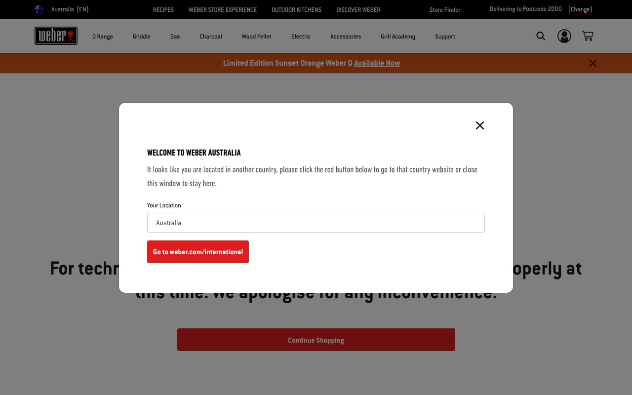 Screenshot of weber.com