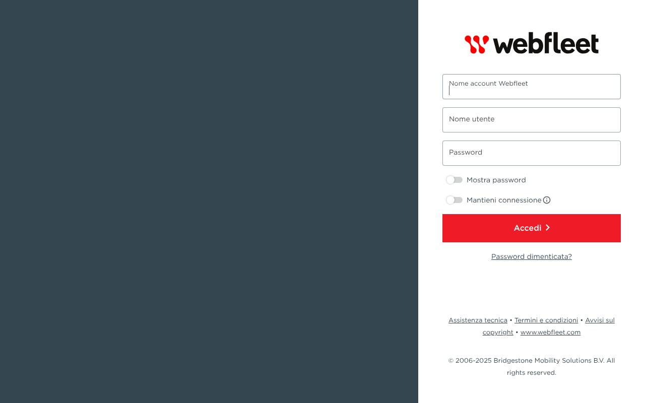 Screenshot of webfleet.com