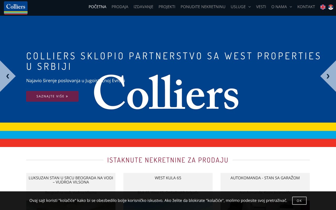 Screenshot of westproperties.rs