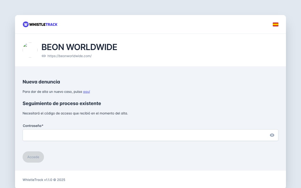 Screenshot of whistletrack.com